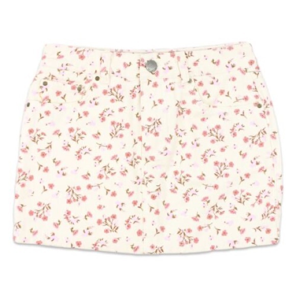 Billabong Girls’ Floral Denim Cream Mini Skirt - Picture 4 of 13